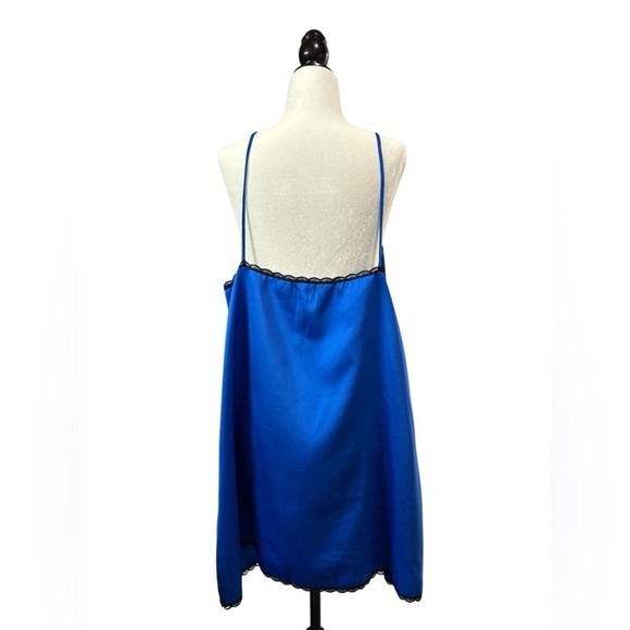 NWOT, AVON Fashions, Lace-Trimmed Silky Negligee, Large, Blue - Picture 5 of 14